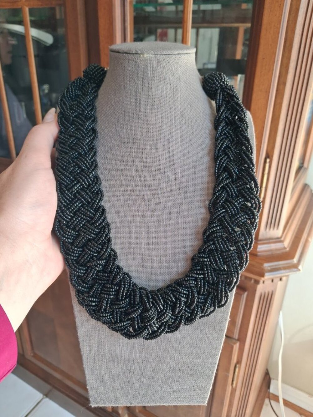 18 inch Black Woven necklace